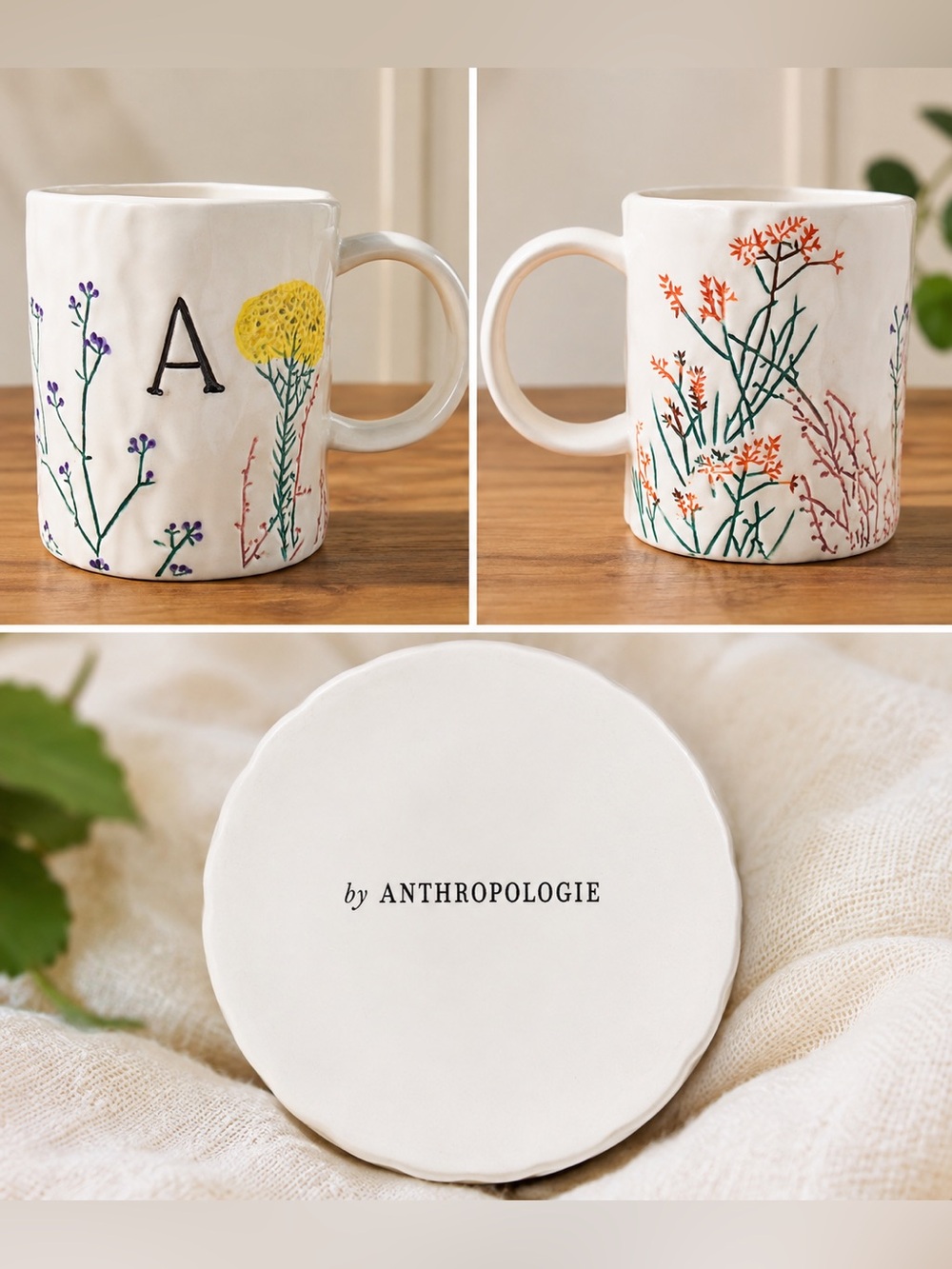 Anthropologie Dagny Monogram Mug